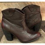 Not Rated  Boots Women 6 Ankle Booties Cherry Brown Faux‎ Leather Block SOLD Photo 0