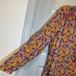 Signature Studio  Pink/Mustard Floral Print Peasant Style Dress size L Photo 3
