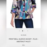 Colorful Print Bell Sleeve Jacket Top Shirt Ali Miles Abstract Women’s Large Fit Yellow Photo 4