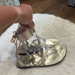 Free People  Gold Gladiator Sandals Photo 3