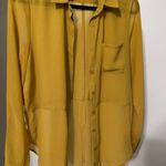 Lush Clothing Lush blouse women’s size medium yellow long sheer layering button up Photo 0