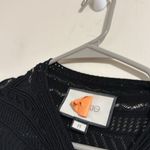 Alexis  Rilla Knit Midi Dress trumpet crochet black fall semi sheer size M Photo 6