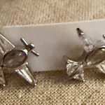 Pretty Bird White Gold Plated Airplane Stud Earrings ✈️ ✈️ ✈️ Silver Photo 0