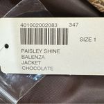 Chico's Chico’s Paisley Boho Jacket Chocolate Brown Satin Button Front Blazer Size 1/Med Photo 11