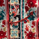 Cruel Girl  Red and Blue Floral Snap Front Shirt Photo 2