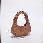 NWT Trendy Scrunch Handle Shoulder MINI Bag – Sleek & Stylish brown Photo 3