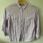 J. Jill Love Linen Essential Button Up Tunic Shirt Plus Size 2X Purple Lagenlook Photo 0
