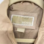 Michael Kors Tan Leather Laser Cut Bomber Moto Zip Jacket Womens S Classic Photo 3
