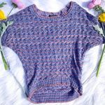 Streetwear Society Size Medium Knit Purple Top Short Sleeve Concert Loungewear Photo 0