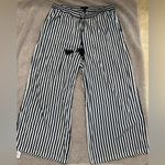 J.Crew Navy and White Striped Wide-Leg Pants Photo 2