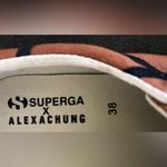 Superga x Alexa Chung Cotu Sneaker Blue/ 7.5 Orange Rust Lace Up Casual Classic Photo 2