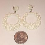 Vintage Off White 3D Wedding Cake Floral Boho Pierced Earrings Photo 3