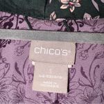 Chico's Chico’s Floral‎ Tie-Sleeve Jacket green purple size 1 Photo 2