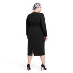 Sergio Hudson X Target Dress Black Strong Shoulder Long Sleeve Midi Plus Size 2X Photo 6