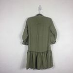 ZARA  Army Green Babydoll Ruffle Button Oversized Mini Dress XS Lightweight Beach Photo 13
