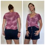 American Eagle  V Neck Top Purple Tie Dye Wine Pink Photo 3