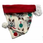 Kensie Super Soft Fleece Ivory Holiday Owl Print Nightie Pajamas with Hat Size S Photo 2