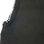 Sandro Sleeveless Faux Pearl Embellished Knit Round Neck Black Crop Top Size 1 Photo 4