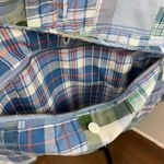 LL Bean Anorak Madras Patchwork Plaid Pullover Hoodie Jacket Women’s XL 90s Blue Photo 4