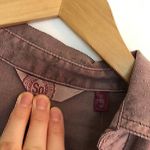 SO NEW NWT  JUNIORS Lace Up Utility Top Purple Long Sleeve Cotton Blend Hi-Lo XS Photo 4