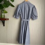 Calvin Klein Puff Sleeve Belted Dress Size 12 Chambray Denim Pockets Photo 8