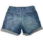 Old Navy Blue Medium Wash Mid Rise Distressed Denim Boyfriend Jean Shorts Size 0 Photo 1