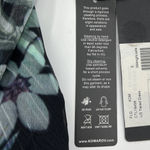 Komarov Sheer Pleated Long Sleeve Tiered Dress Watercolor Floral Green Black Photo 4