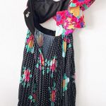 Amur Cleopatra Pleated Maxi Gown Dress in Black Pop Dot Photo 9