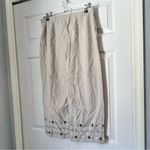Sag Harbor Women’s  Beige Wide-Leg Pants Linen Blend with Embroidered Hem size M Photo 5