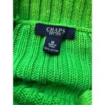 CHAPS vintage green cable knit 3/4 gold zip mock turtleneck sweater size M Photo 11