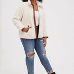 Torrid  Birch Sherpa Pu Trim Zip-Front Kimono Jacket Size Medium (00) M Photo 6