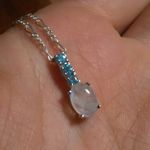 Opal and Aquamarine Sterling Silver Pendant Necklace Photo 9