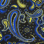 Misook  Paisley Knit Zip Up Hip Length Cardigan Sweater Black Blue Yellow Size S Photo 11