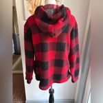 New York Laundry  red and black Buffalo plaid full zip hoodie size Medium Photo 4
