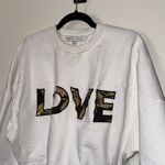 Rebecca Minkoff XS white tropical LOVE appliqué cotton sweatshirt Photo 7