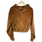 SKIMS NWOT Velvet Full Zip Cropped Hoodie in Copper Brown Size XL Photo 2
