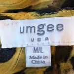 Umgee Umber Size M/L Sleeveless Sheer Cover Up in Animal Print Yellow and Black Photo 2