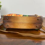 Anuschka Hand Painted Multi Pocket Hobo Leather Crossbody Bag Cat Floral Motif Tan Photo 11