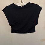 Noisy May  Black Crop Top with Pink Hat Detail Photo 2