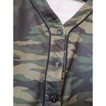 Forever 21 2/15 Women's Camo Baseball Jersey Green Short Sleeve Size Large Photo 3