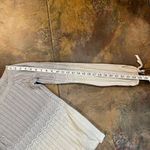 White House | Black Market Ombre Gray White Sweater Cutout Tie Wrist Shimmy Blouse Photo 5