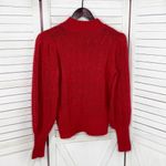 EXPRESS  Mock Neck Puff Sleeve Cable Knit Sweater Red Small Photo 7