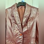 Burgundy Genuine Leather Blazer Jacket Women’s Fitted Single Button Vintage Brown Photo 2