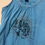 Harley Davidson Blue Studded Glitter Graphic HD Tank Top Size L Photo 1