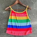 Cotton Emporium Rainbow Colorblock Striped Knit Tank Top, size L Photo 3