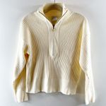 Varley  Janie Ribbed Long Sleeve Half Zip Sweater Pullover Cream Ivory Small Photo 4