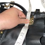 DSW  Y2K Large Black Ruffle Gold Studded Tote Bag with Chain Straps Photo 5