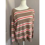 Jones New York Striped Long Sleeve Pullover Sweater Top Photo 1