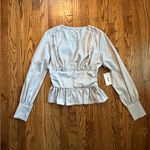 Jason Wu Peplum Ruffle Blouse – Gray Silver – Size S – NWT Photo 1