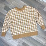 Ava & Viv  Houndstooth Crewneck Pullover Sweater Tan White 1X Photo 7